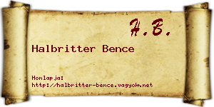 Halbritter Bence névjegykártya
