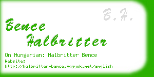 bence halbritter business card